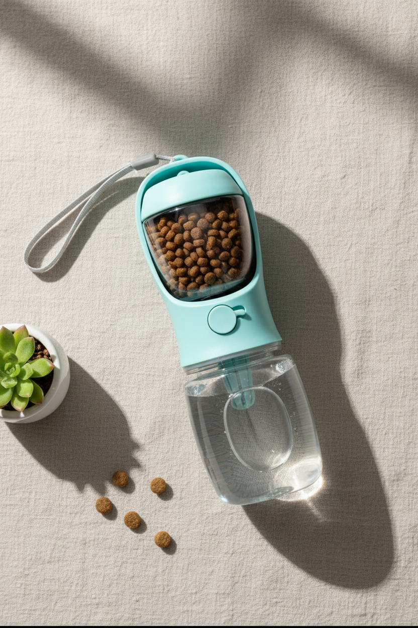 2-in-1 Dog Walk Water & Food Bottle – Pinterest Lifestyle Shot