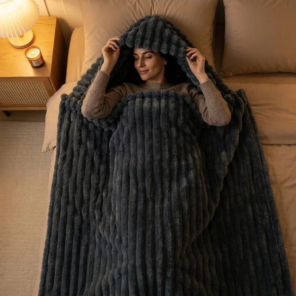 Cozy Striped Flannel Blanket