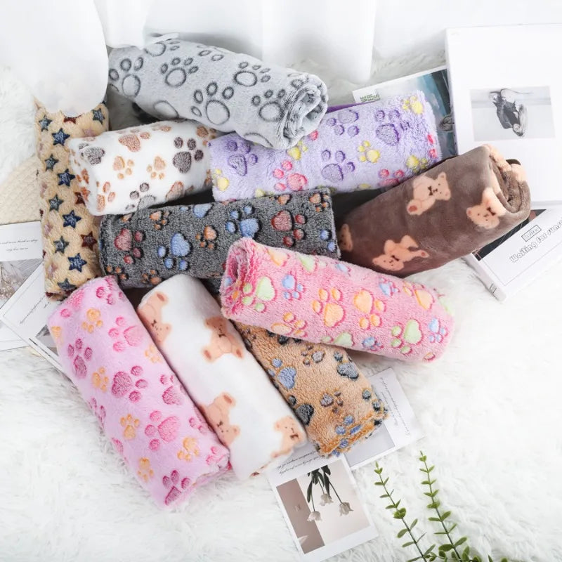 Paw Print Cozy Pet Blanket
