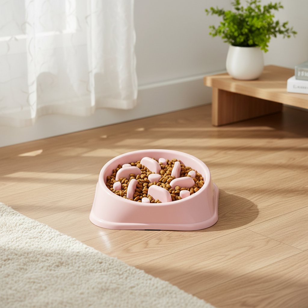 Puzzle Feeder Bowl – Aesthetic Editorial Shot